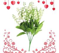 Fake Flower Bouquet White Wind Chime Artificial Lily of The Valley Flowers