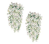 Fake Flowers for Outdoors - 2 Pieces Realistic Artificial Home Decor - Front Door Decorations,for Home Porch Deck Door Wall Gazebo Front Courtyard Balconies Spring Fall