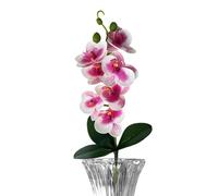 Fake Flowers Orchid, 3-Leaf Faux Phalaenopsis, Vase Decor with Sturdy Build, Artificial Bloom Aid with, Modern Home Style, Accessory for Indoor Outdoor Bedroom Bathroom