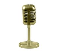 Fake Microphone - Decorative Antique Microphone Model Prop propulse pour la configuration de la table, accessoire d'affichage rétro, d'imitation pour décoration de fête, jeu de rôle, scènes de t