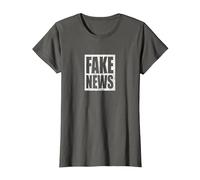 Fake News Reporter Correspondant Journaliste T-Shirt, Femme, Asphalte, S