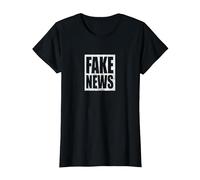 Fake News Reporter Correspondant Journaliste T-Shirt, Femme, Noir, XL