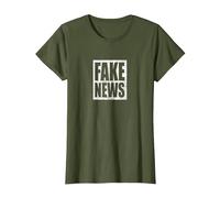 Fake News Reporter Correspondant Journaliste T-Shirt, Femme, Olive, 3XL