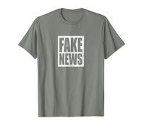 Fake News Reporter Correspondant Journaliste T-Shirt, Homme, Vert Kaki chiné, XL