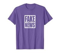 Fake News Reporter Correspondant Journaliste T-Shirt, Homme, Violet Chiné, 3XL