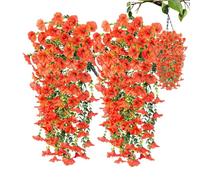 Fake Petunias - Boum-sang artificiel en 2 pièces, branches florales résistantes aux UV | Affichage de jardin réaliste pour le patio en vase de jardinière, Pot de fenêtre de porche de décoration de fau