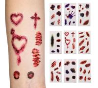 Fake Scar | 10 Sheets Waterproof Temporary Halloween Realistic | Fake Cuts | Fake Cuts Makeup Scars For Men Women Face Body Collarbone Limbs Cosplay Masquerade Prank Party Stage