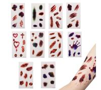 Fake Scars Halloween 10 Sheets Waterproof Horror Temporary Decals