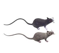 Fake souris 2pcs 8x2 pouces faux rat de souris réaliste effrayante avec une longue queue en plastique en PVC polyvalent queue, des jouets de chat, des décorations d'Halloween, jouets bâillon b