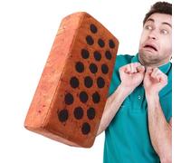 Fake Sponge Bricks Trick Prop - 9.84 Inch Simulation Block | Soft Foam Decorative Prank Item Lightweight Faux Brick For Halloween Christmas Home Party Decoration Scare Gag Use