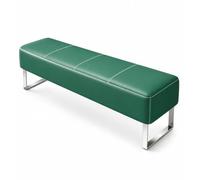 Fakednss Banc De Zone D'attente Rembourré, Banquette De Réception en Simili Cuir sans Dossier, pour Salon De Coiffure, Spa, Bureau, Clinique(Green,80 x 40 x 40 cm)
