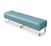 Fakednss Banc De Zone D'attente Rembourré, Banquette De Réception en Simili Cuir sans Dossier, pour Salon De Coiffure, Spa, Bureau, Clinique(Cyan,200 x 40 x 40 cm)