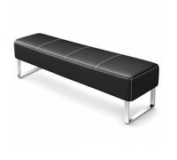Fakednss Banc De Zone D'attente Rembourré, Banquette De Réception en Simili Cuir sans Dossier, pour Salon De Coiffure, Spa, Bureau, Clinique(Black,80 x 40 x 40 cm)