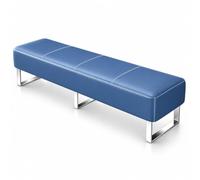 Fakednss Banc De Zone D'attente Rembourré, Banquette De Réception en Simili Cuir sans Dossier, pour Salon De Coiffure, Spa, Bureau, Clinique(Blue,180 x 40 x 40 cm)