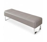 Fakednss Banc De Zone D'attente Rembourré, Banquette De Réception en Simili Cuir sans Dossier, pour Salon De Coiffure, Spa, Bureau, Clinique(Gray,150 x 40 x 40 cm)
