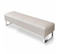 Fakednss Banc De Zone D'attente Rembourré, Banquette De Réception en Simili Cuir sans Dossier, pour Salon De Coiffure, Spa, Bureau, Clinique(Light-Gray,100 x 40 x 40 cm)