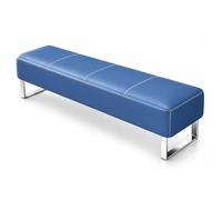 Fakednss Banc De Zone D'attente Rembourré, Banquette De Réception en Simili Cuir sans Dossier, pour Salon De Coiffure, Spa, Bureau, Clinique(Blue,80 x 40 x 40 cm)