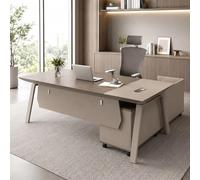 Fakednss Bureau de Direction, Bureau Executif Moderne avec Gestion des Câbles, Panneau de Confidentialité, Grand Poste de Travail pour Manager, Réception et Étude(Mobile Cabinet,71in)
