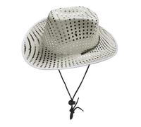 FakeFace Chapeau de Cowboy à Paillettes Chapeau Fête à Paillettes Accessoires de Costume à Paillettes Disco pour Noël Halloween Anniversaire Carnaval