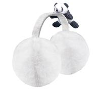 FakeFace Couvre-oreilles Panda en Fausse Fourrure Cache-oreilles Chaud Mignon pour Femmes Oreillettes anti-froid Pliable Coupe-vent d'Hiver pour Ski Vélo en Plein Air