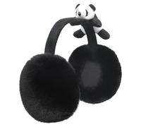 FakeFace Couvre-oreilles Panda en Fausse Fourrure Cache-oreilles Chaud Mignon pour Femmes Oreillettes anti-froid Pliable Coupe-vent d'Hiver pour Ski Vélo en Plein Air