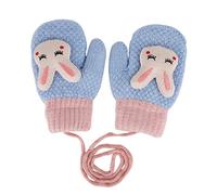 FakeFace Enfant Gants d'hiver en Tricot Lapin Mignon avec Cordon Gants Chauds en Velours Gants pour Enfants Gants pour Sports Gants Chauds Hiver Super Doux Gants Tricotés Sport Hiver pour Cyclisme