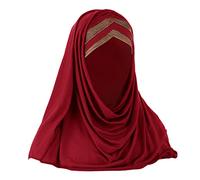 FakeFace Hijab Foulard à Enfiler avec Bonnet Intégré Croisé pour Femme Musulmane Voilée Châle Islamique Voile Enfilable Doux Hijab Femme Chapeau Écharpes Islamiques Pour Femmes