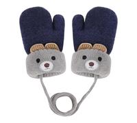 FakeFace Moufles Bébé Tricotés Moufle Adorable Hiver avec Cordon Gants Chauds Epais Gants Enfant Anti-Perdu Mignon en Motif de Cartoon pour Filles Garçons 0-3 Ans