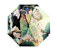 FakeFace Parapluie Haute de Gamme Design Créatif Art 3D Impression Anti-UV SPF 40+ Ombrelle Ultre-Léger Incassable Compact, Coupe-Vent Sun Umbrella Femmes Filles