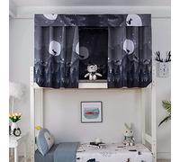 FakeFace Rideau Occultant pour Lit Mezzanine Rideau Occultant pour Lit Superposé ou Lit Cabane Rideau de Lit Anti-Poussière pour Dortoir des Etudiants et Elèves Rideaux de Cabane