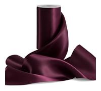FAKILO Ruban de satin Vin Rouge large double face de couleur unie - 10 cm x 9,1 m - Parfait pour découpe de cérémonie, inauguration, emballage cadeau, décoration de Noël, rubans de chaise