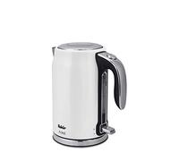 Fakir Adell Bouilloire en acier inoxydable à chauffage rapide avec indicateur de niveau d'eau, protection contre la surchauffe, base rotative à 360°, 1,7 litre, blanc - 2200 W
