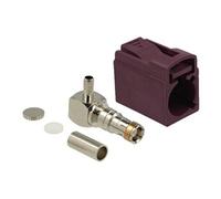 FAKRA D jack 90° for crimping - Prise modulaire - FAKRA D - violet bordeaux, RAL 4004