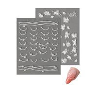 FAKZEP 2 Feuilles Stickers Ongles Nail Art 3D, Autocollant Ongle Autoadhésif de Qualité Professionnelle, Déco Ongles Relief pour Manucure Facile et Rapide à la Maison