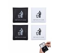 FAKZEP Lot de 4 Cendriers de poche (2 Noir & 2 Blanc) Anti-odeur & Étanche | Fermé hermétique pour auto & camping - Contient mégots, bloque fuites & réduit odeurs