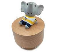 falado Mini Wooden Animal Rotary Music Box with Cute Elephant Ornament (Edelweiss)