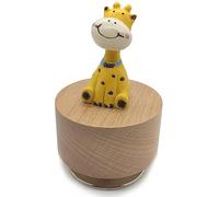 falado Mini Wooden Animal Rotary Music Box with Cute Giraffe Ornament (You are My Sunshine.)