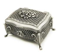 Falado Wingostore Boîte à musique en alliage métallique embossé à remonter avec mécanisme doré pour Noël/anniversaire/Saint-Valentin