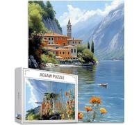 Falaise Puzzle 1000 Pièces Adultes, Grand Bois Puzzle Petite Ville Motif Désign, 75x50cm Jigsaw Bricolage Artisanat 14 Ans Activité Familiale Cadeau pour Decoration Murale Maison Chambre, Model620