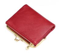 FALAN MULE Petit Portefeuille Compact pour Femme en Cuir véritable avec Fermeture éclair et Serrure à Baiser, Blocage RFID de Portefeuille en Cuir Bifold avec Plusieurs emplacements pour Cartes et