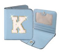FALAN MULE Petit portefeuille pour femme, adolescente, fille, cadeau tendance, personnalisable, cadeau de Noël, cadeau d'anniversaire, cadeau pour femme, ami, fille, bleu, L, K