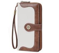FALAN MULE Portefeuille Femme en Cuir, Porte-Monnaie Femme Grande Pochette RFID Protection Bloquante Grande Capacité Portefeuille Long avec Compartiments pour Cartes et Porte-Monnaie