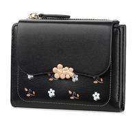 FALAN MULE Portefeuille Femme en Cuir PU Porte Monnaie Femme Petit Format Porte Feuilles pour Femme avec 8 Porte Carte, Porte-Feuille Femmes Zippé Pochette à Monnaie