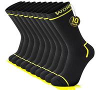 FALARY 10 Paires WORK Chaussettes Homme 43-46 Travail Noir Chaussette Coton Lot Randonnée Socks Sport Homme Cadeau Anniversaire Vente Flash du Jour et Soldes Grosses
