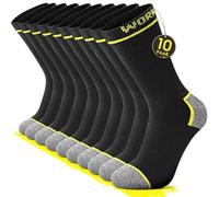 FALARY 10 Paires WORK Lot Chaussettes Homme 43 46 Coton Travail Chaussette Homme 43-46 Lot Chaussettes Homme 43 46 Randonnée Socks Chaussettes de Sport Homme Cadeau Anniversaire Homme Grosses Noir