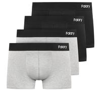 FALARY Boxer Shorts Homme Caleçons Hommes Hommes Rétro Shorts sous-Vêtements Boxer Trunk Coton sans Étiquette Scratchy Caleçons De Sport pour Homme Lot De 4 Noir/Gris L