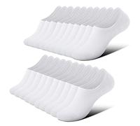 FALARY Calzini Fantasmini da Donna Uomo Corti Sneaker Invisibili Calze 10 Paia in Cotone Traspirante Sportive con taglio basso Antiscivolo-bianco-4346