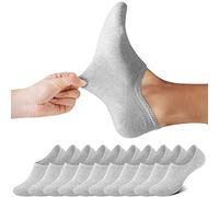 FALARY Calzini Fantasmini da Donna Uomo Corti Sneaker Invisibili Calze 10 Paia in Cotone Traspirante Sportive con taglio basso Antiscivolo-grigio-3942