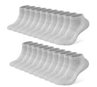 FALARY Chaussette Hommes Femme de Sport 10 Paires Chaussettes Basses Coton Soquette Gris 47-50