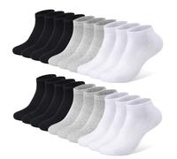 FALARY Chaussette Hommes Femme de Sport 10 Paires Chaussettes Basses Coton Soquette Gris noir et blanc 39-42